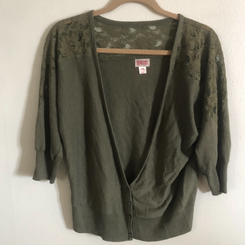 Olive green cardigan